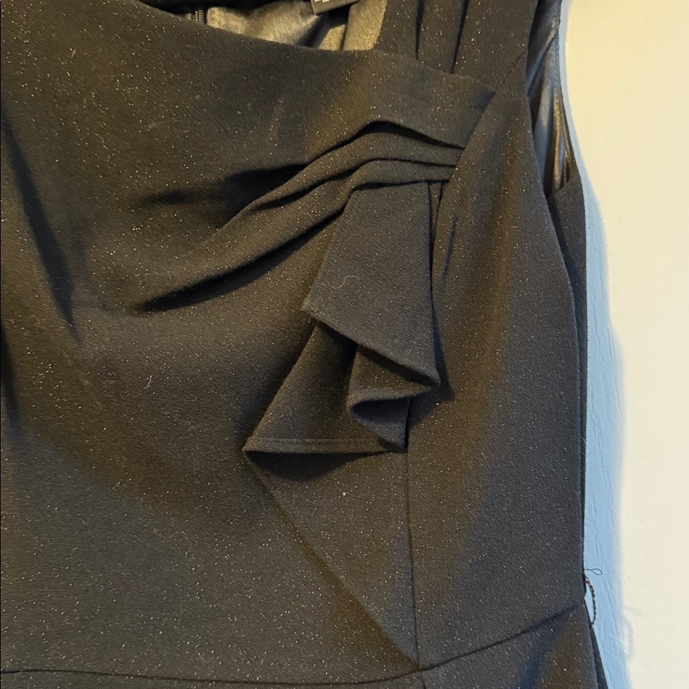 White House Black Market Black Ruffle Mini Dress - Picture 2 of 8
